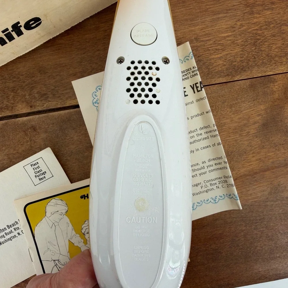 Vintage Hamilton Beach Scovill Electric Knife Model 275G Gold w/ Box‎ Tested